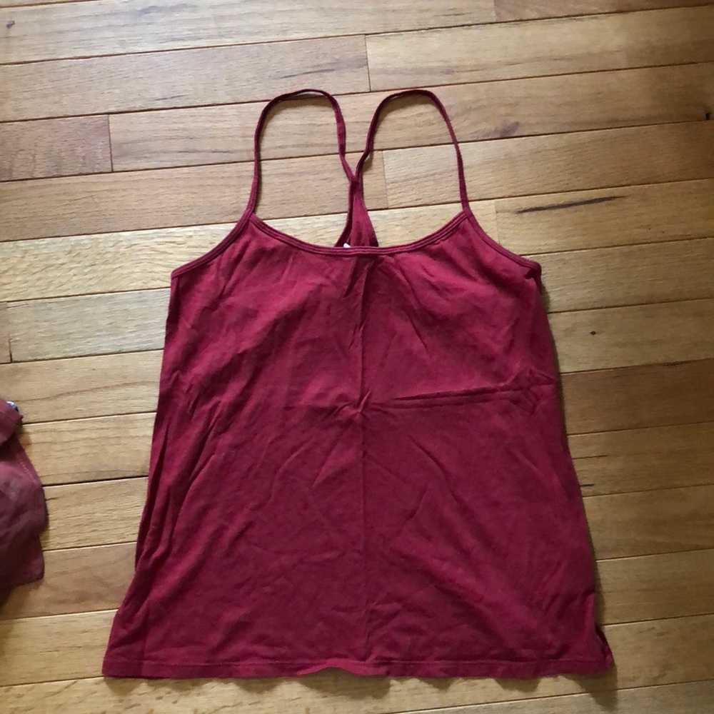 Dark red spaghetti strap tank top